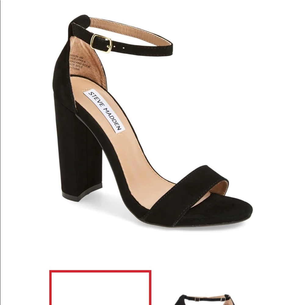 Steve Madden Carrson Black Suede Block Heel (US 9.5)